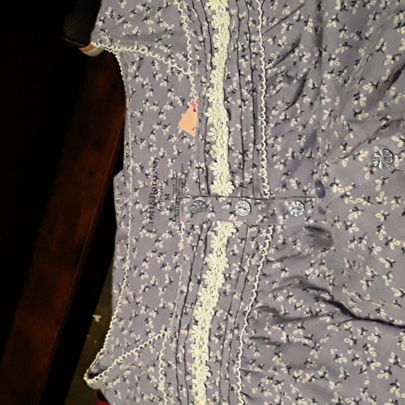 NWOT Croft &Barrow Intimates Medium Purple White Flowers Short sleeve Nightgown - Picture 12 of 14
